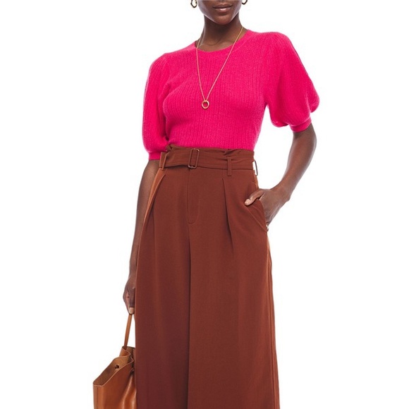 Ulla Johnson Sweaters - Ulla Johnson Ramos Gathered Cashmere-blend Top in Fuchsia S G5